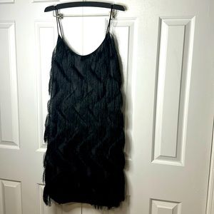 Wavy baby Fringe black dress, size extra large (XL), brand new